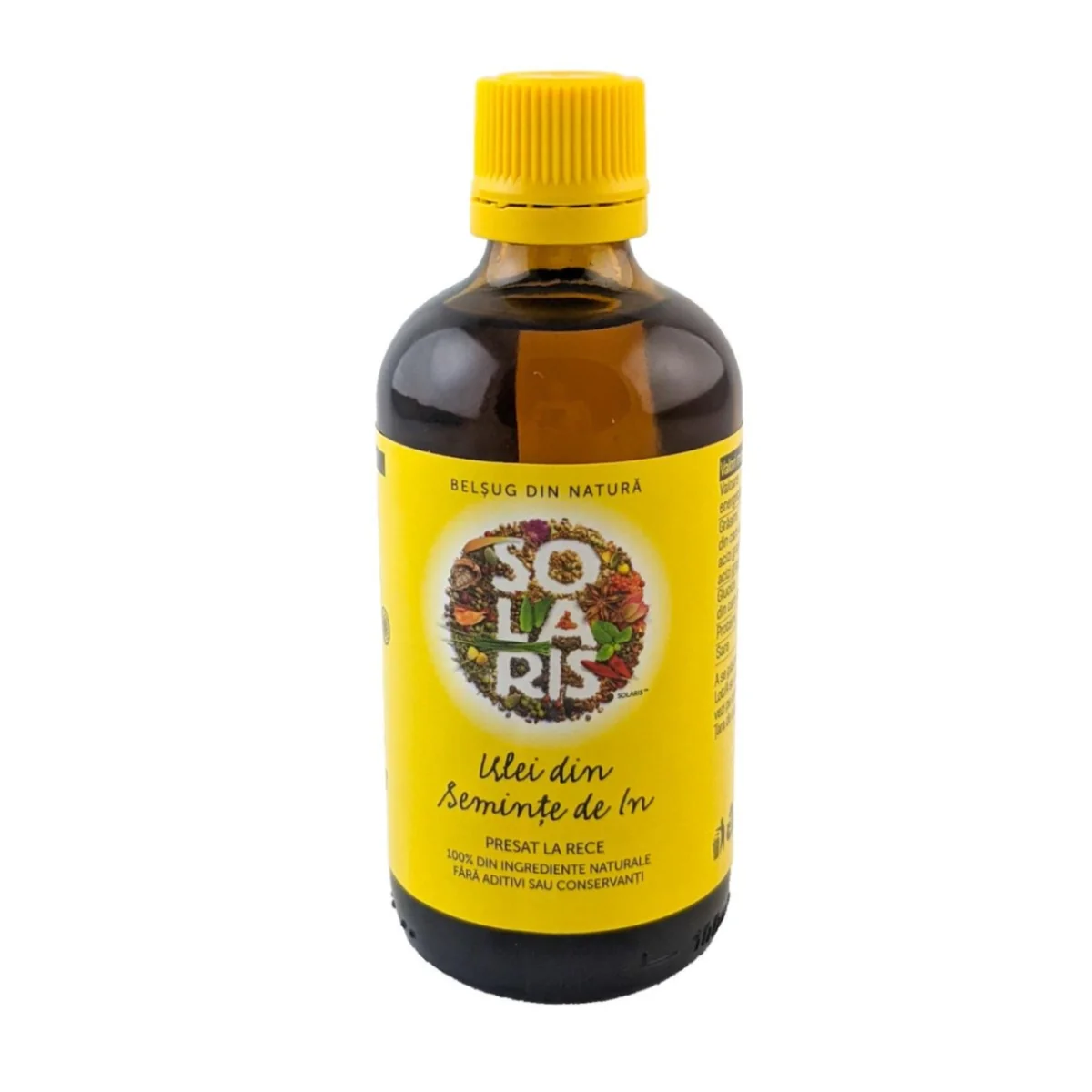 Ulei Din Seminte De In Presat La Rece, 100ml, Solaris