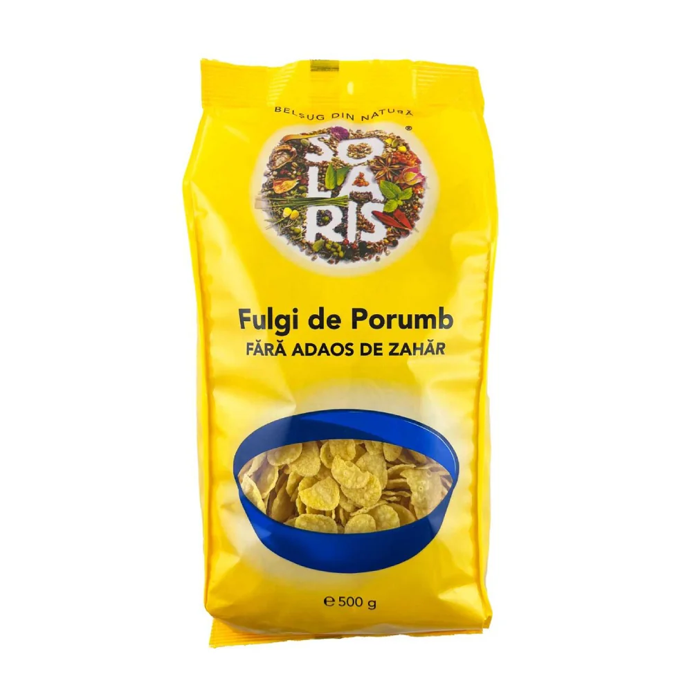 Fulgi De Porumb Fara Zahar, 500g, Solaris