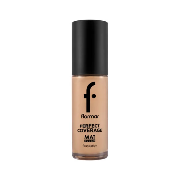 Fond de ten mat Perfect Coverage Mat Touch 301 Soft Beige, 30ml, Flormar