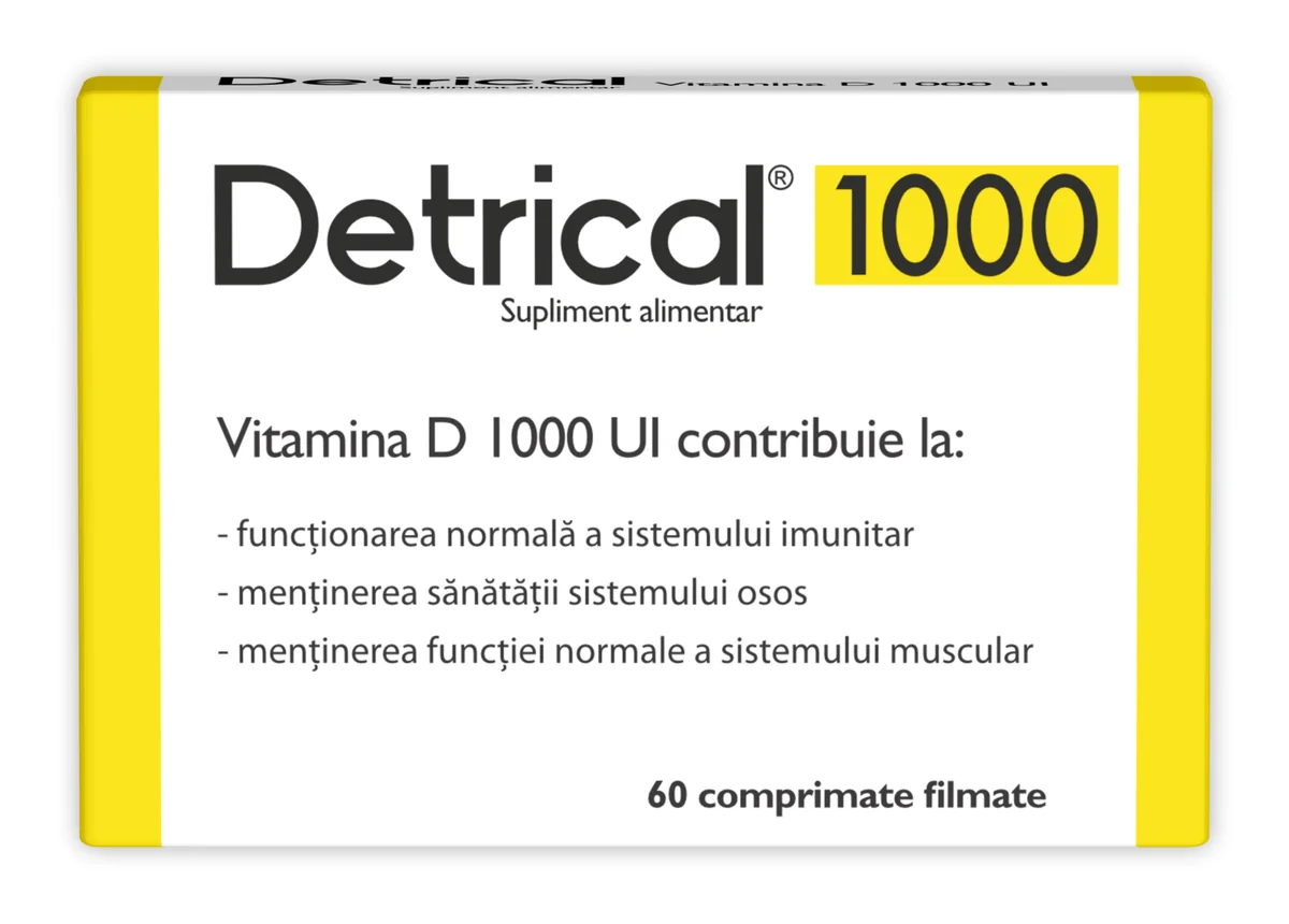 Detrical Vitamina D 1000 UI, 60 Comprimate, Zdrovit