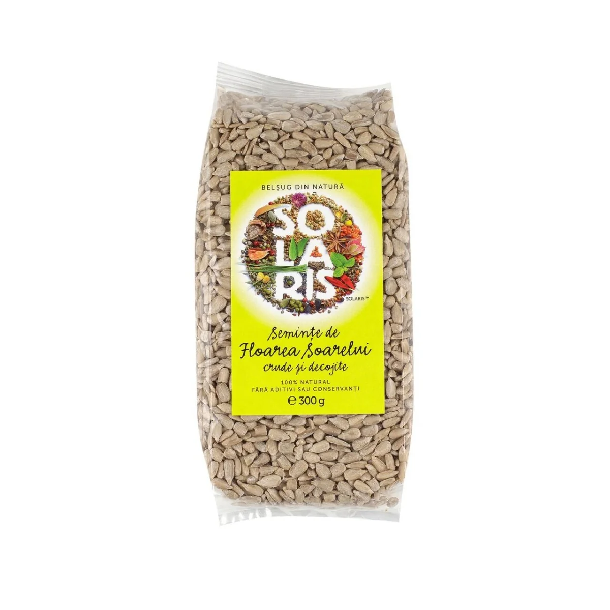 Seminte De Floarea Soarelui Crude Si Decojite, 300g, Solaris