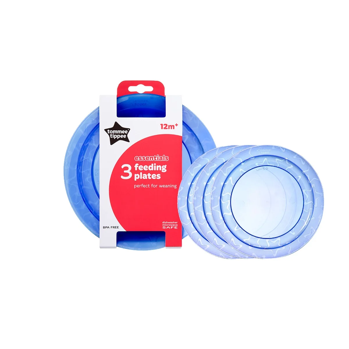 Set 3 Farfurii Essential 12 Luni+ Albastru, 3 Bucati, Tommee Tippee