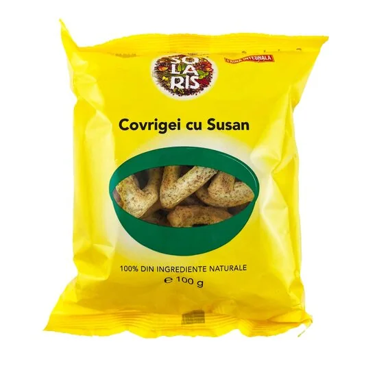 Covrigei Din Faina Integrala Cu Susan, 100g, Solaris
