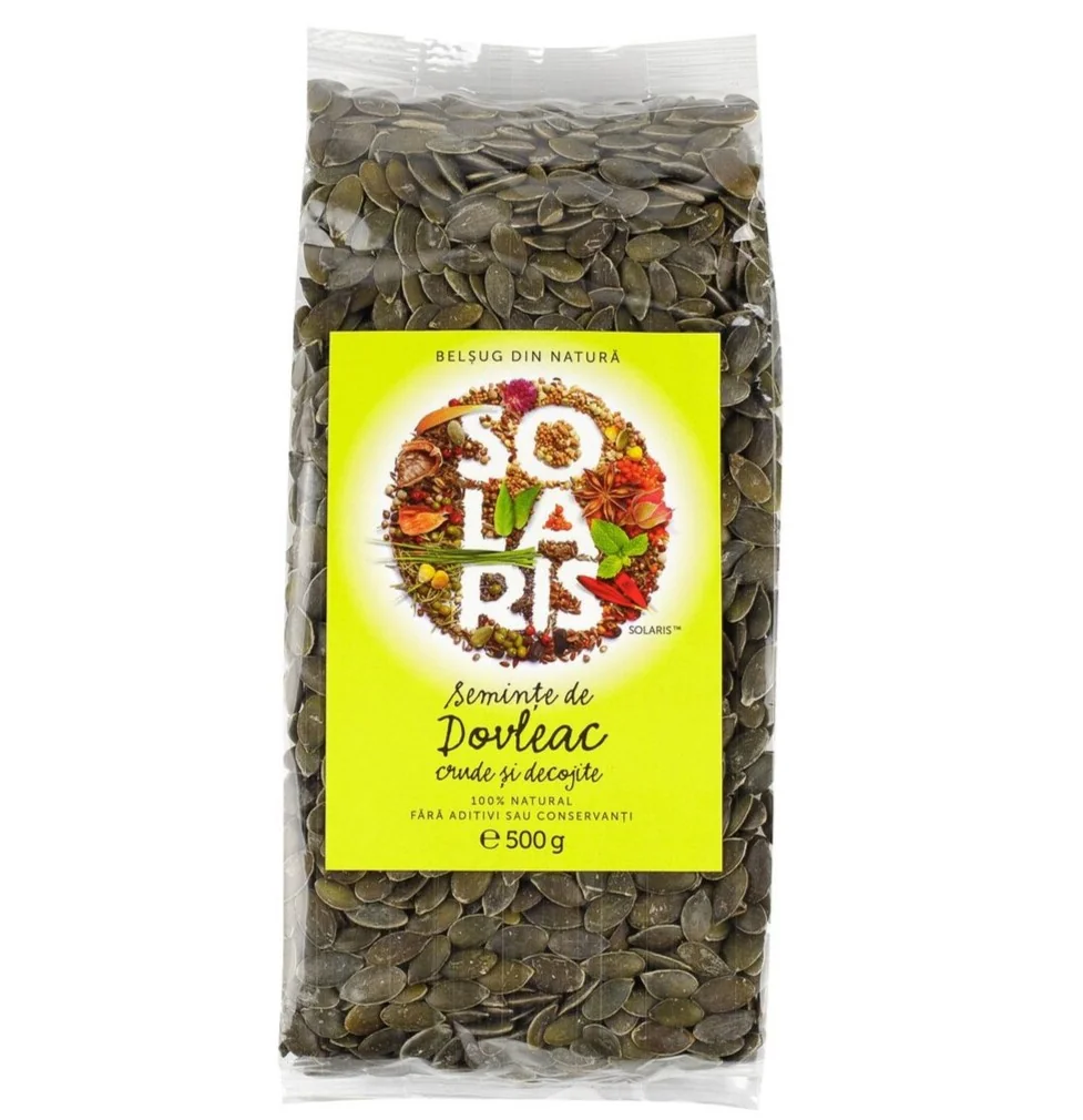 Seminte De Dovleac Crude Si Decojite, 500g, Solaris