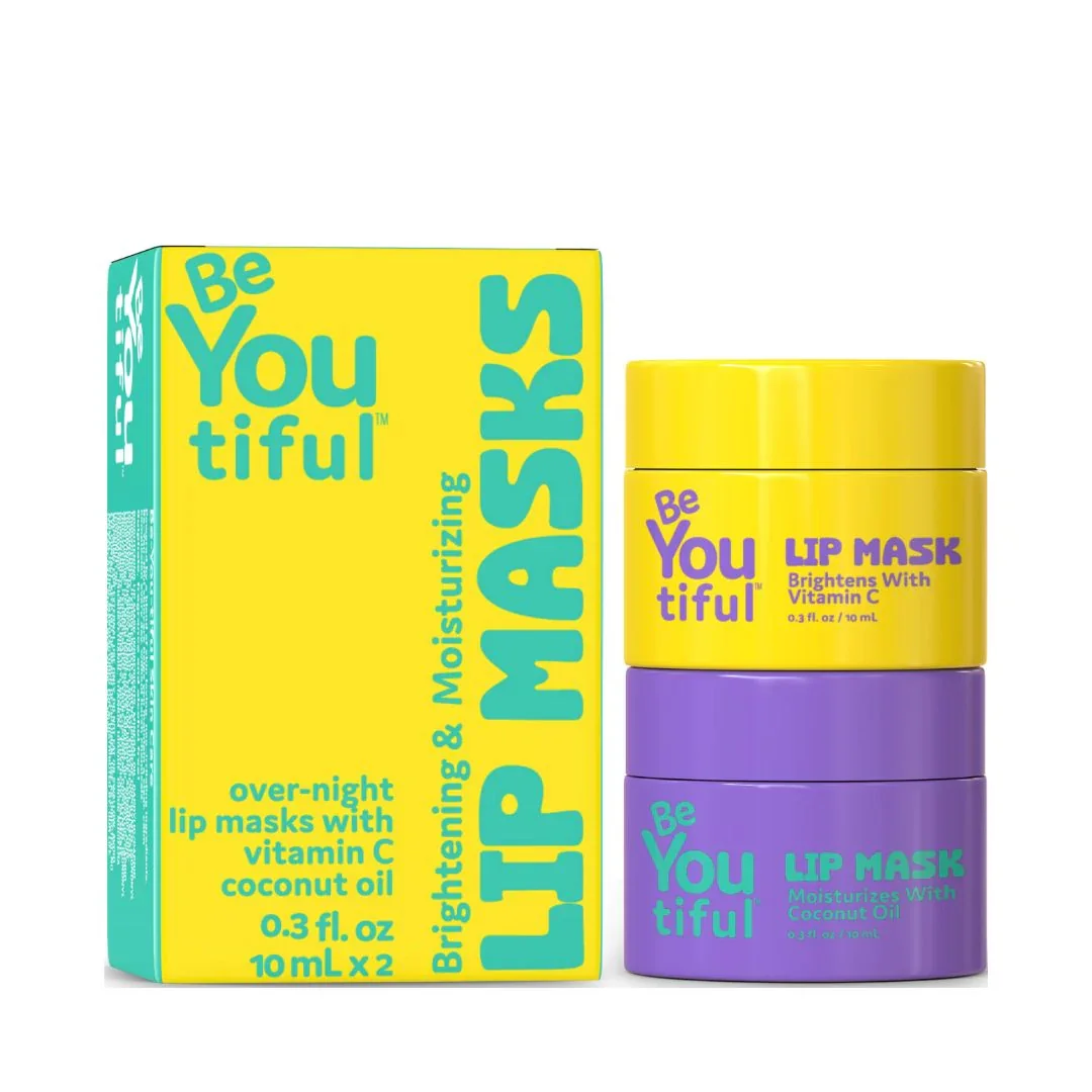 Set masti de noapte pentru buze cu Vitamina C si Ulei de Cocos pentru tineri, 2 bucati, BeYoutiful