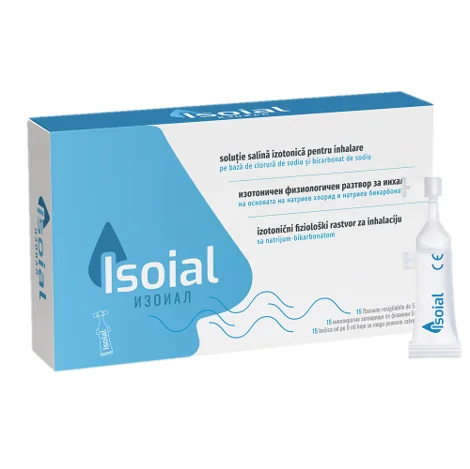 Solutie salina izotonica pentru inhalare Isoial, 15 flacoane x 5ml, NaturPharma