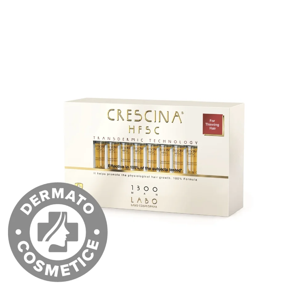 Tratament Transdermic Re-Growth HFSC 1300 Barbati Crescina, 20 Fiole, Labo