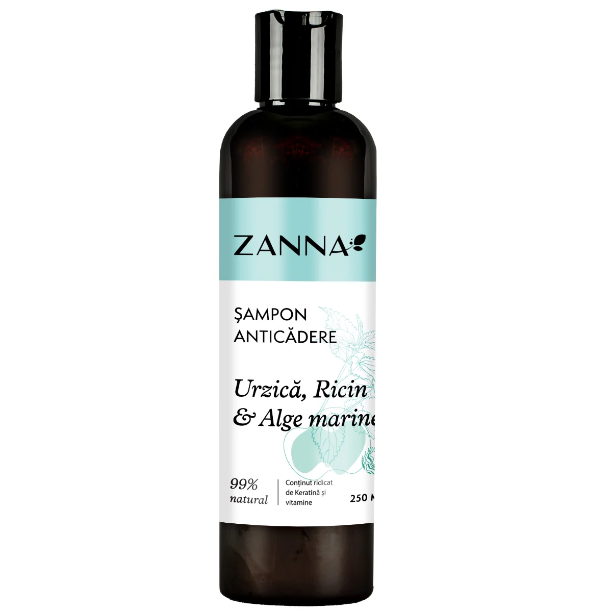 Sampon anticadere cu urzica si ricin & alge marine, 250ml, Zanna