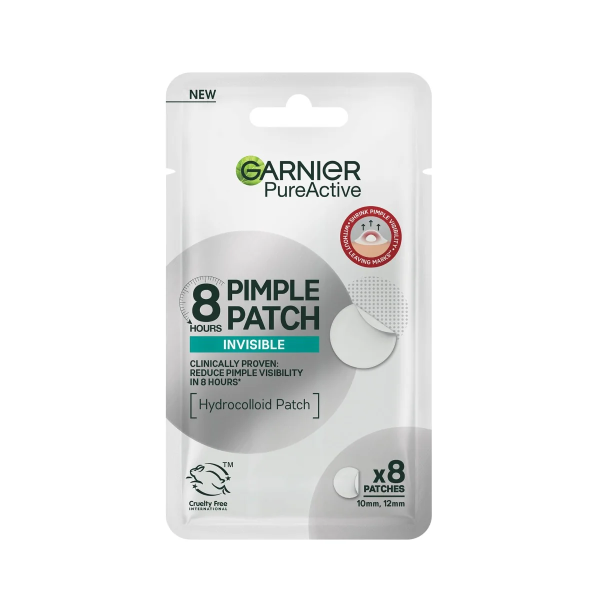 Plasturi hidrocoloidali Pure Active pentru cosuri, 8 bucati, Garnier