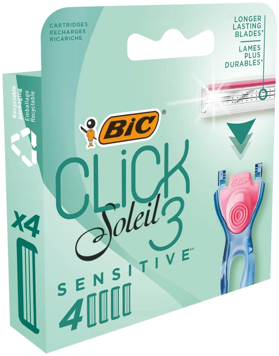 Rezerve aparat de ras Soleil Click Sensitive, 4 bucati, BIC