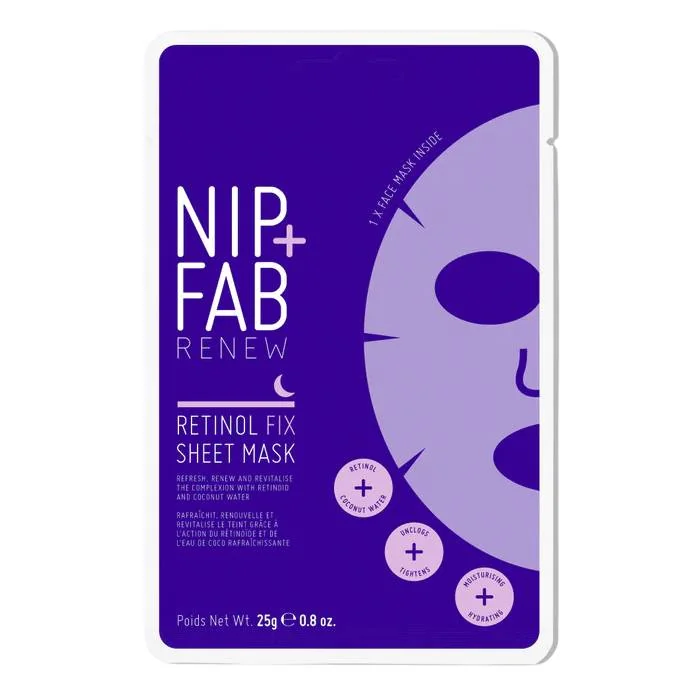 Masca tip servetel pentru fata Retinol Fix, 25g, NIP+FAB