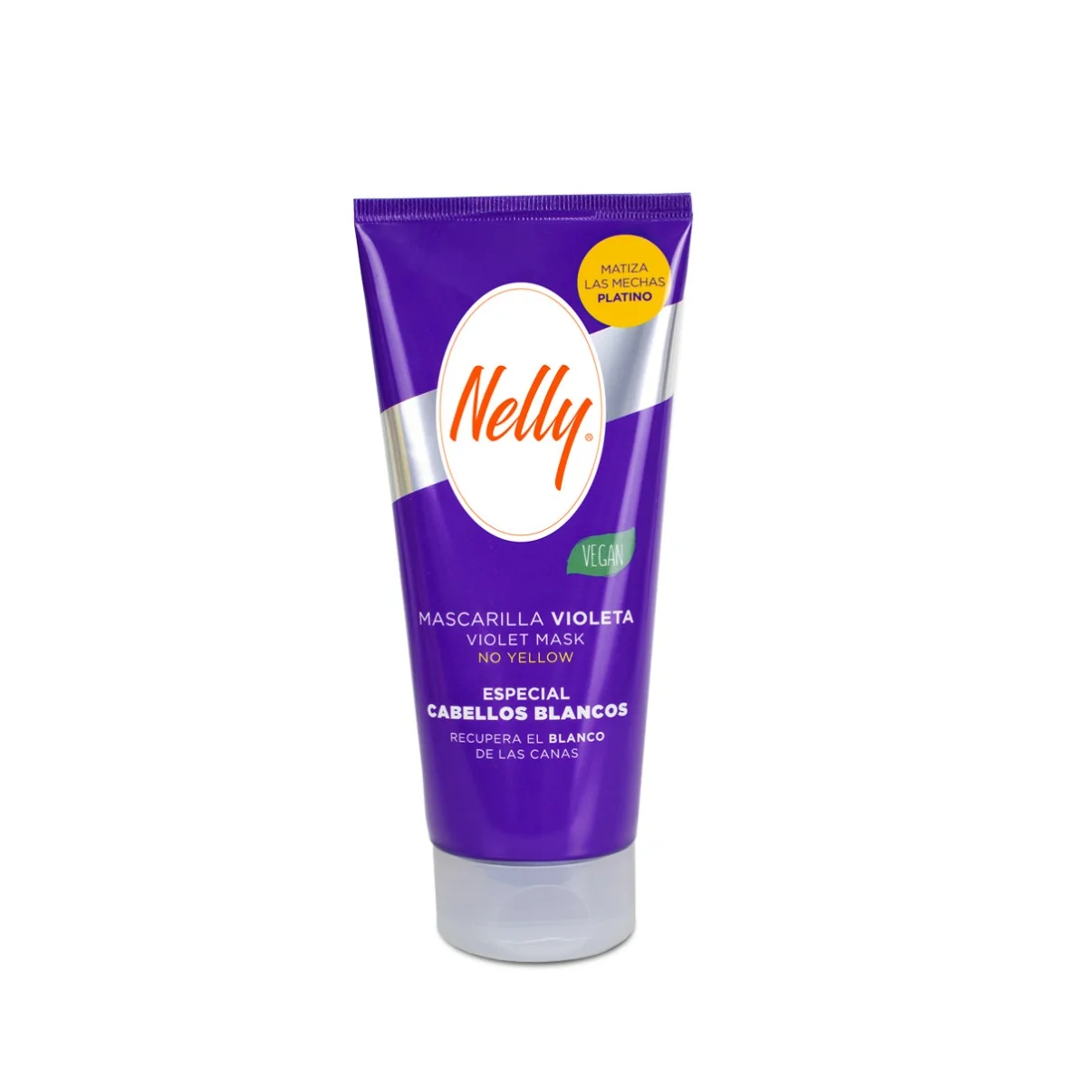 Masca pentru par alb/gri sau decolorat cu efect de matuire si neutralizare a tonurilor galbene sau calde, 150ml, Nelly