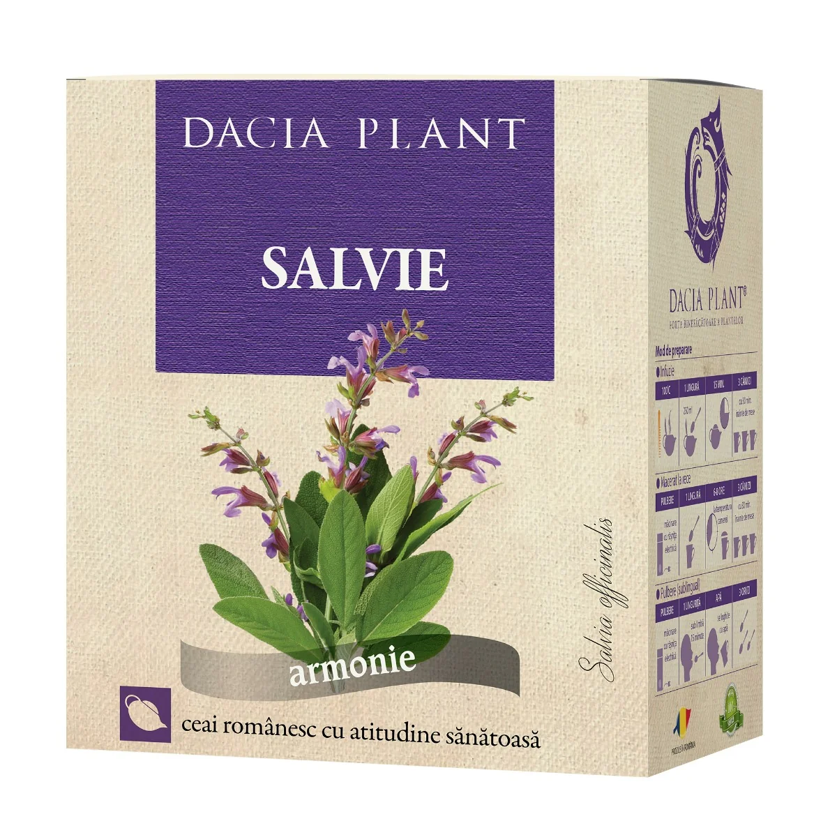Ceai Din Frunze De Salvie, 50g, Dacia Plant
