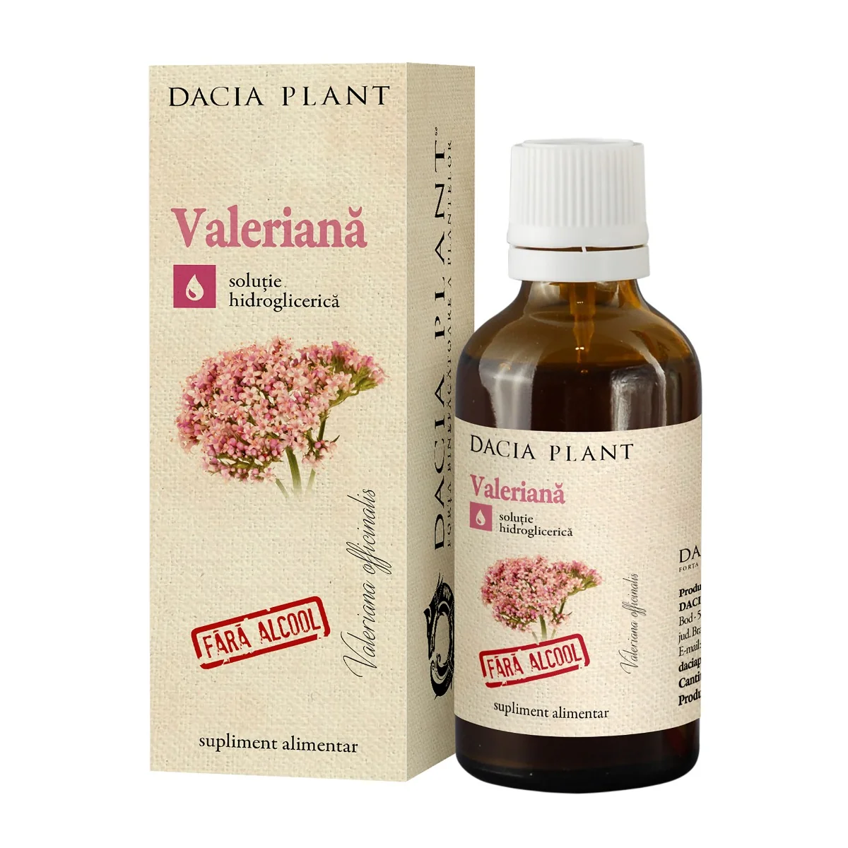 Tinctura De Valeriana Fara Alcool, 50ml, Dacia Plant