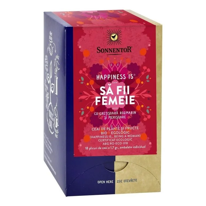 Ceai Bio Happiness Sa Fii Femeie, 18 plicuri,  Sonnentor
