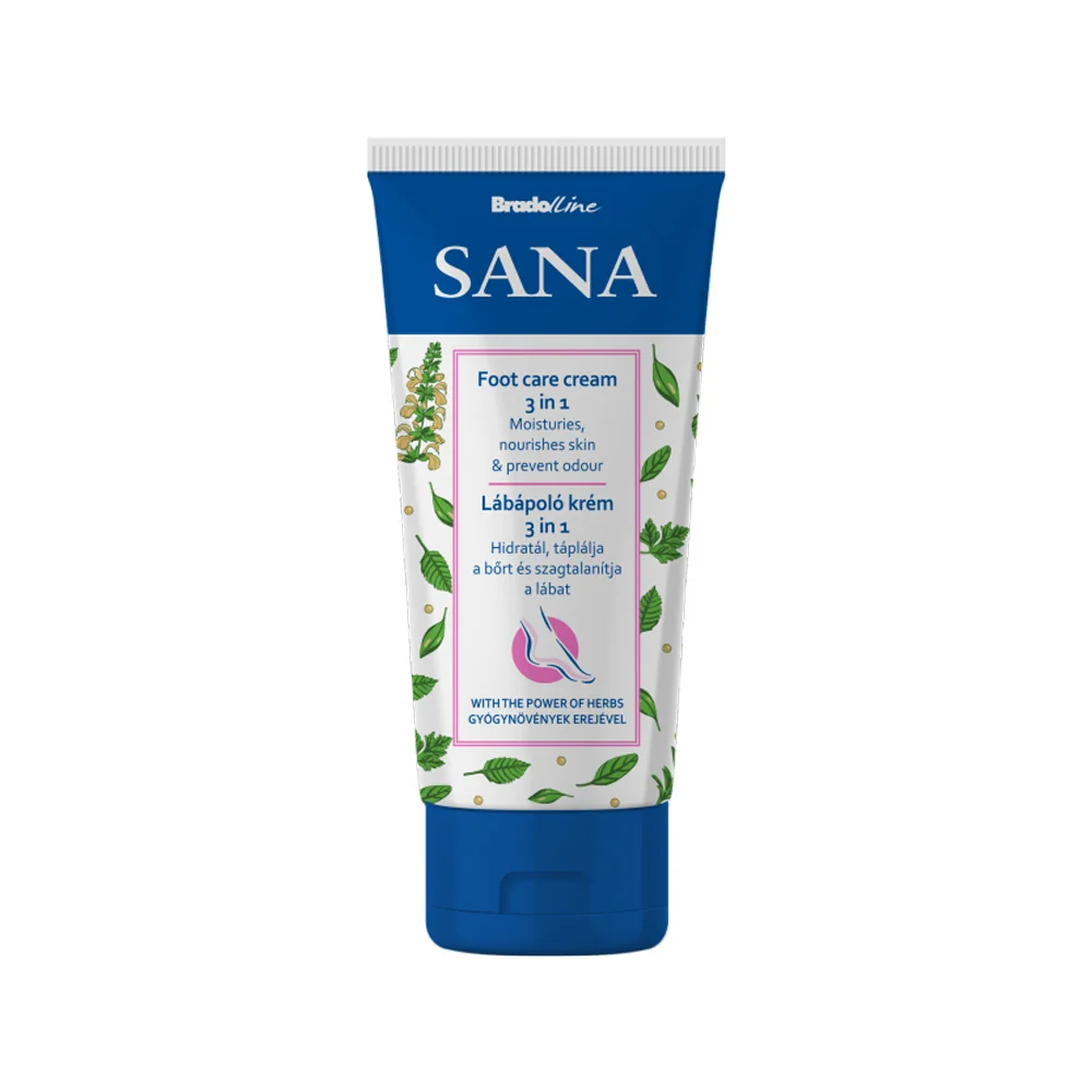 Crema pentru ingrijirea picioarelor 3in1, 100ml, Sana