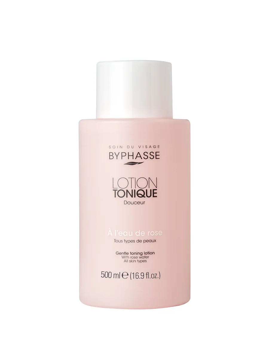 Lotiune tonica delicata pentru toate tipurile de ten cu apa de trandafir, 500ml, Byphasse