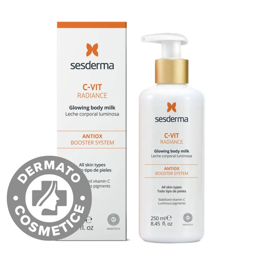 Lapte de corp cu particule stralucitoare C-Vit Radiance, 250ml, Sesderma