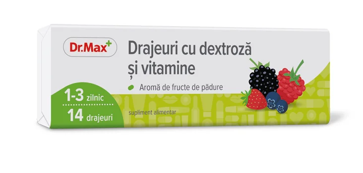 Dr. Max Drajeuri Cu Dextroza Si Vitamine, 14 Drajeuri