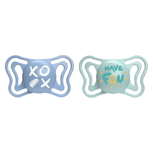 Suzete din silicon pentru copii 6-16 luni PhysioForma Light Glow Bleu, 2 bucati, Chicco