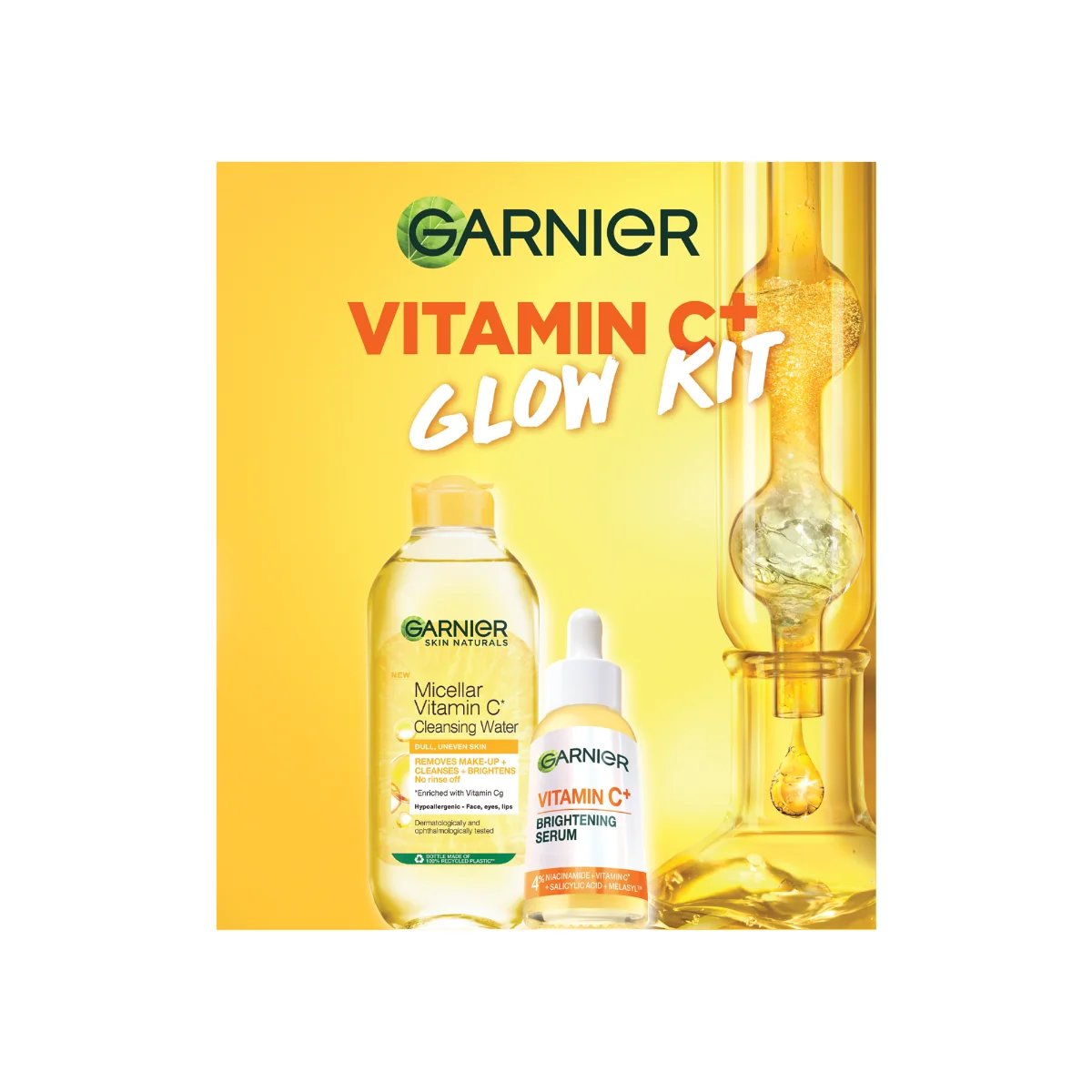 Pachet  Skin Naturals Apa micelara cu Vitamina C 400ml + Serum cu Vitamina C 30ml, Garnier