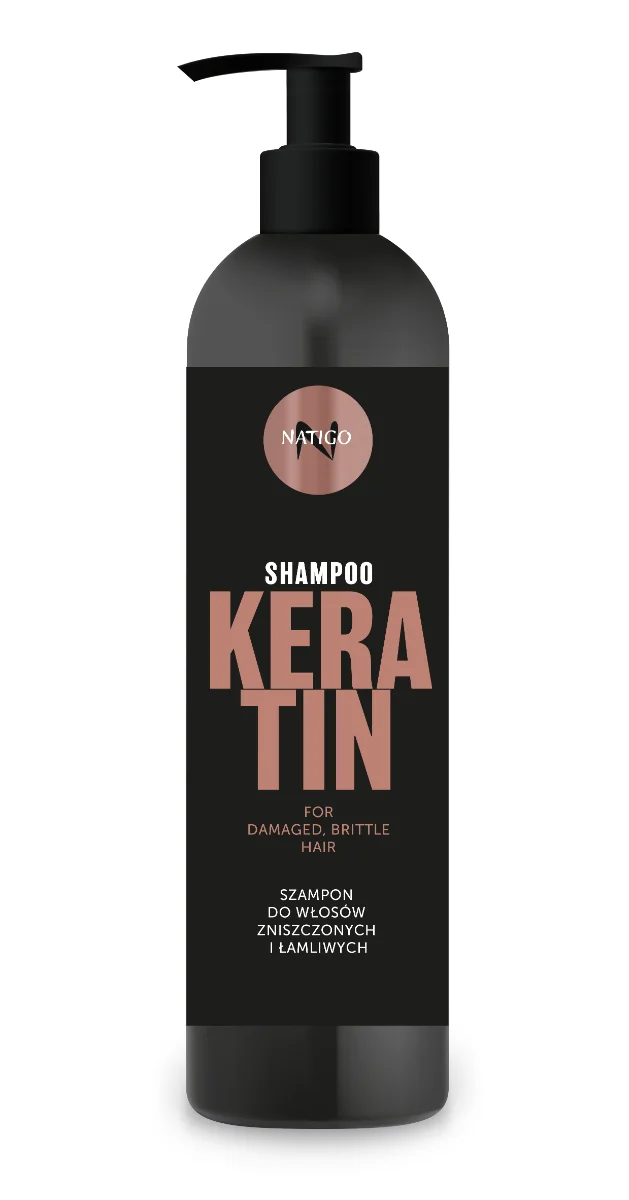 Sampon cu keratina pentru par deteriorat si fragil, 500ml, Natigo