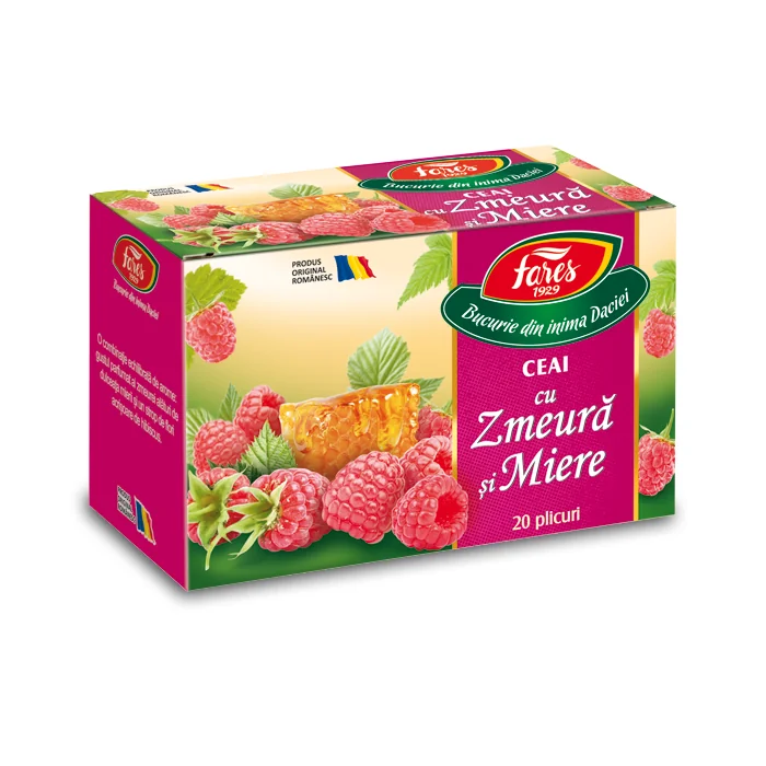 Ceai Cu Zmeura Si Miere, 20 Plicuri, Fares