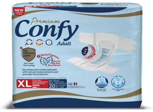 Scutece pentru adulti Premium Marime L, 20 bucati, Confy