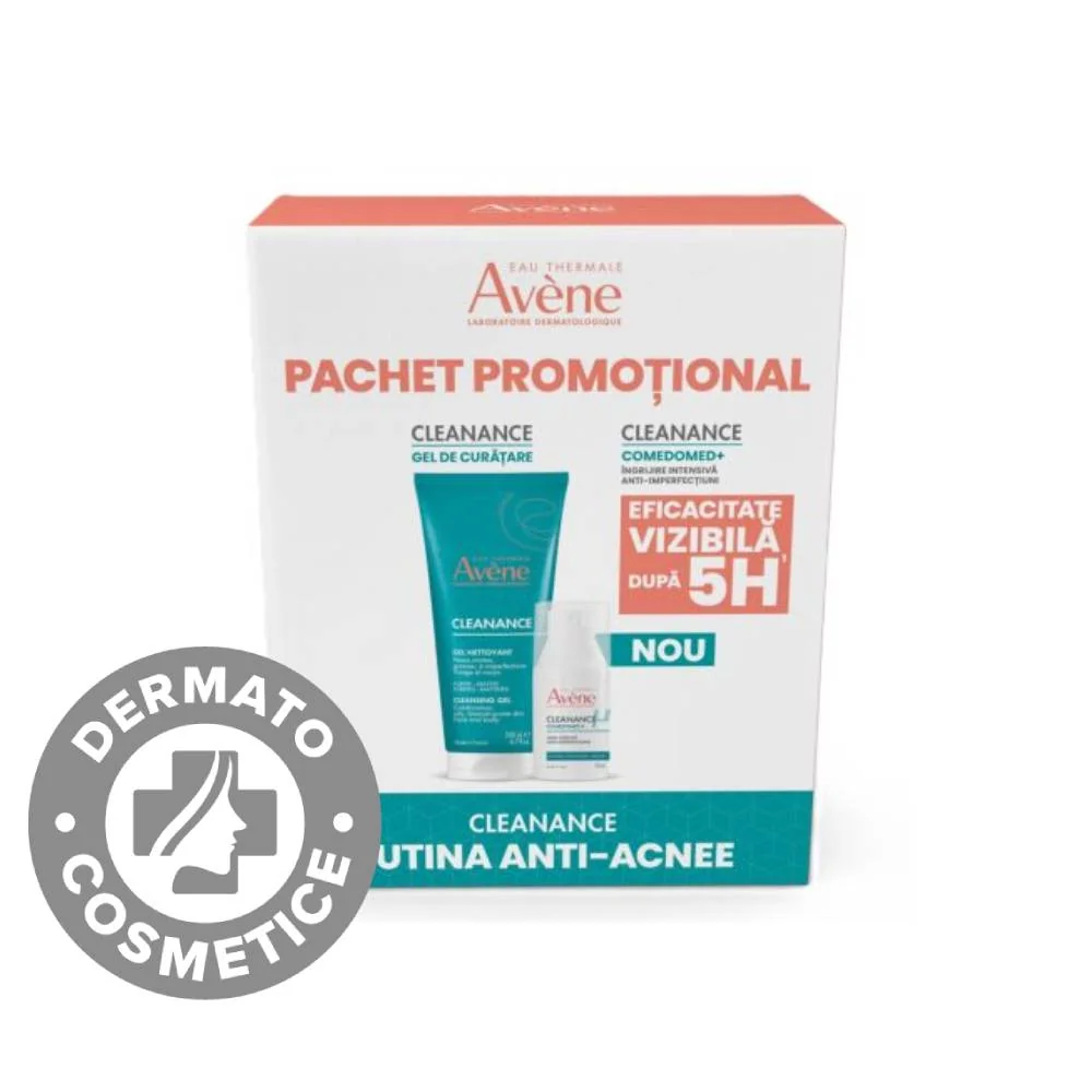 Pachet Gel de curatare pentru ten gras Cleanance 200ml + Concentrat anti-imperfectiuni Cleanance Comedomed 30ml, Avene