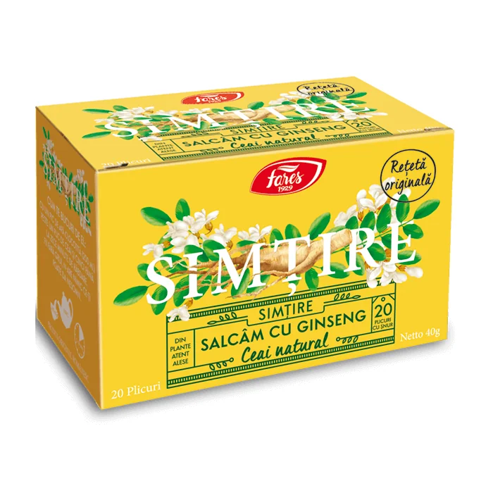 Ceai De Salcâm Cu Ginseng Simtire, 20 Plicuri, Fares