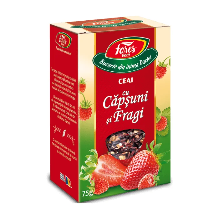Ceai Cu Capsuni Si Fragi, 75g, Fares