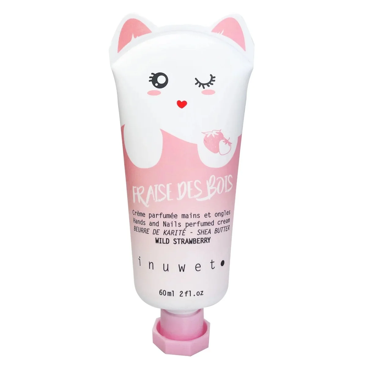 Crema hidratanta pentru maini si unghii cu parfum de fragi Fraise des bois, 60ml, Inuwet