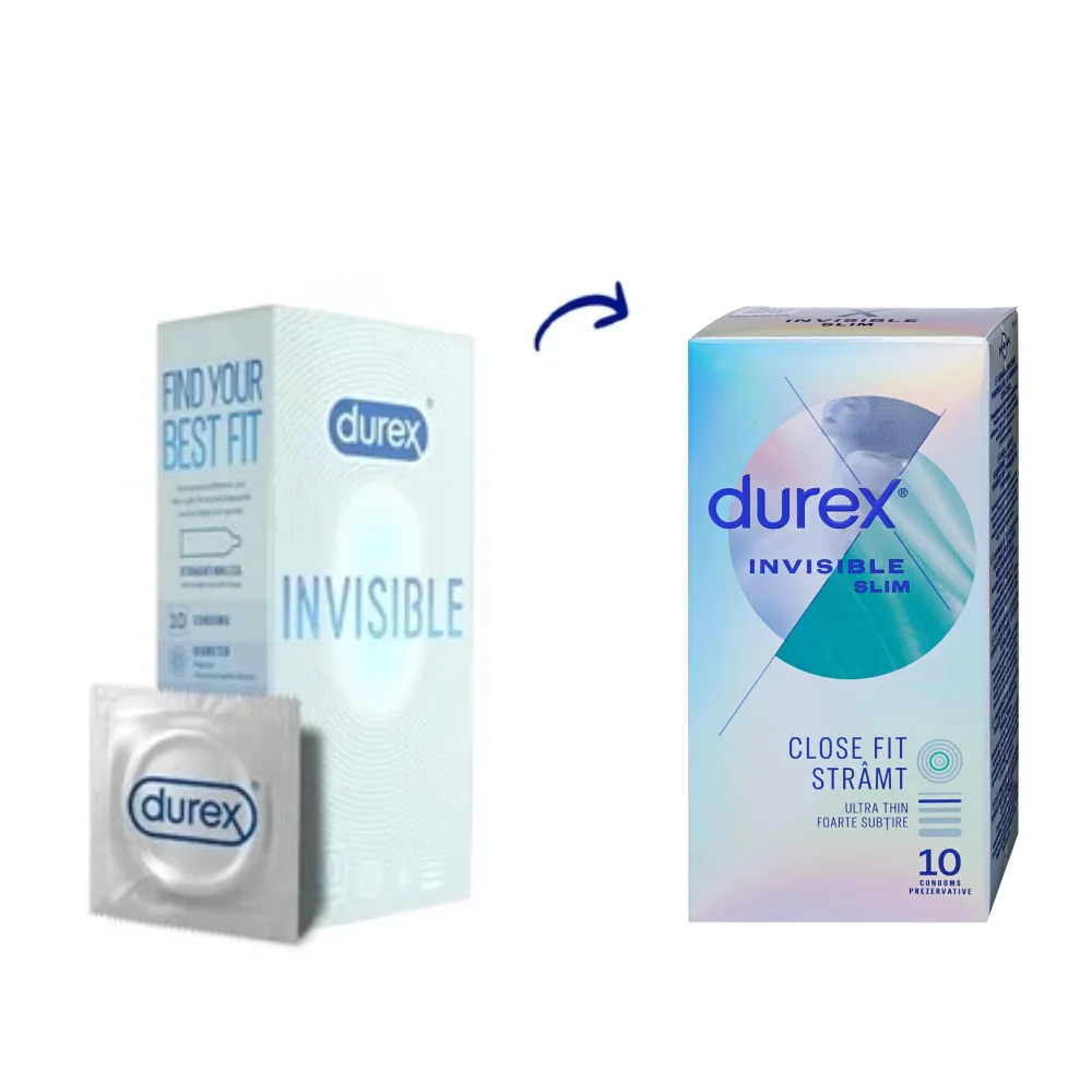 Prezervative Invisible Extra Thin Extra Sensitive, 10 Bucati, Durex