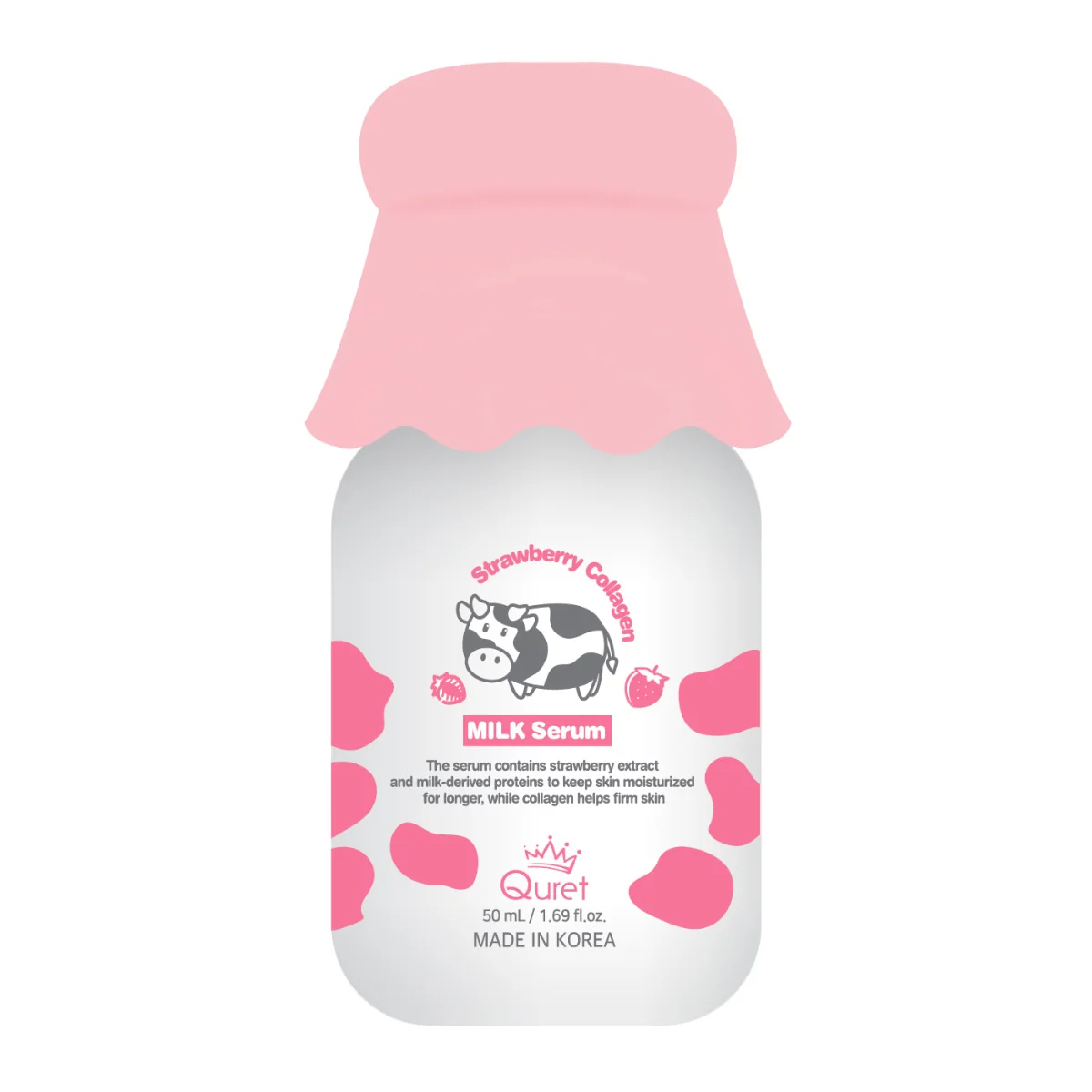 Ser facial cu lapte si colagen & capsuni, 50ml, Quret