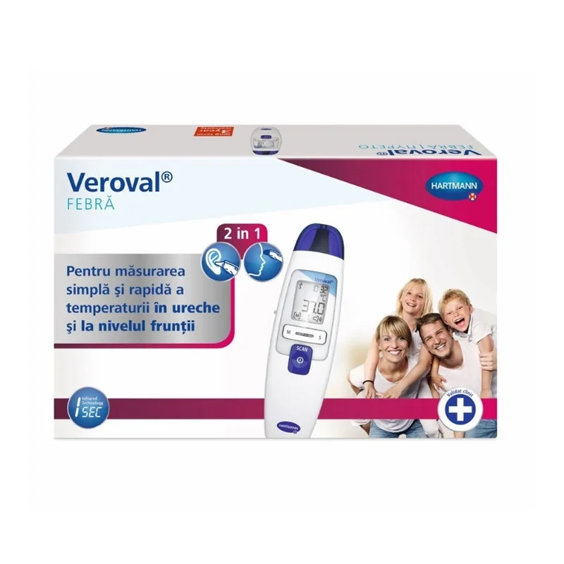 Termometru 2 In 1 Pentru Frunte Si Ureche Veroval, 1 Bucata, Hartmann