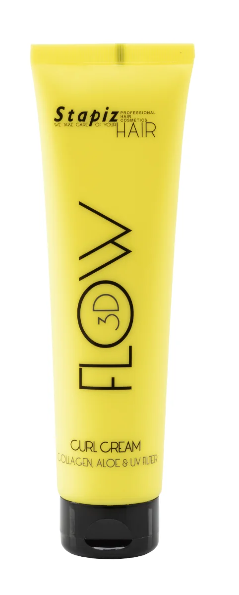 Crema pentru bucle cu ulei de avocado colagen si aloe Flow 3D, 150ml, Stapiz