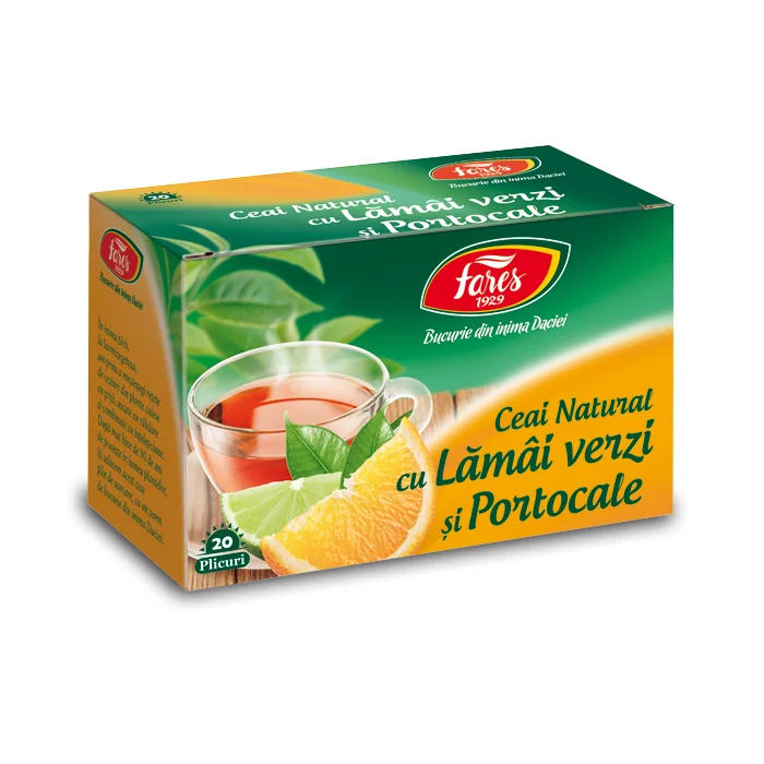 Ceai Cu Lămâi Verzi Și Portocale Ceaiurile Lumii, 20 Plicuri, Fares
