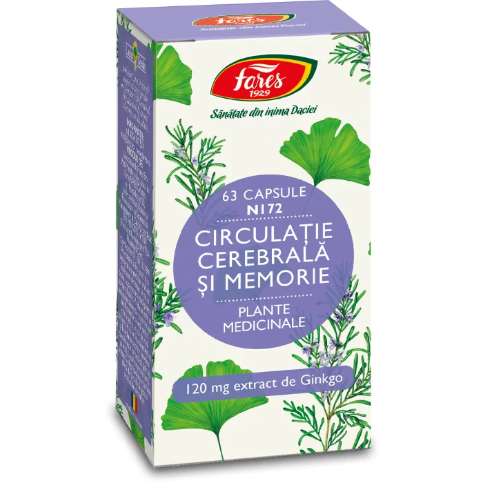 Circulatie Cerebrala Si Memorie N172, 60 Capsule, Fares