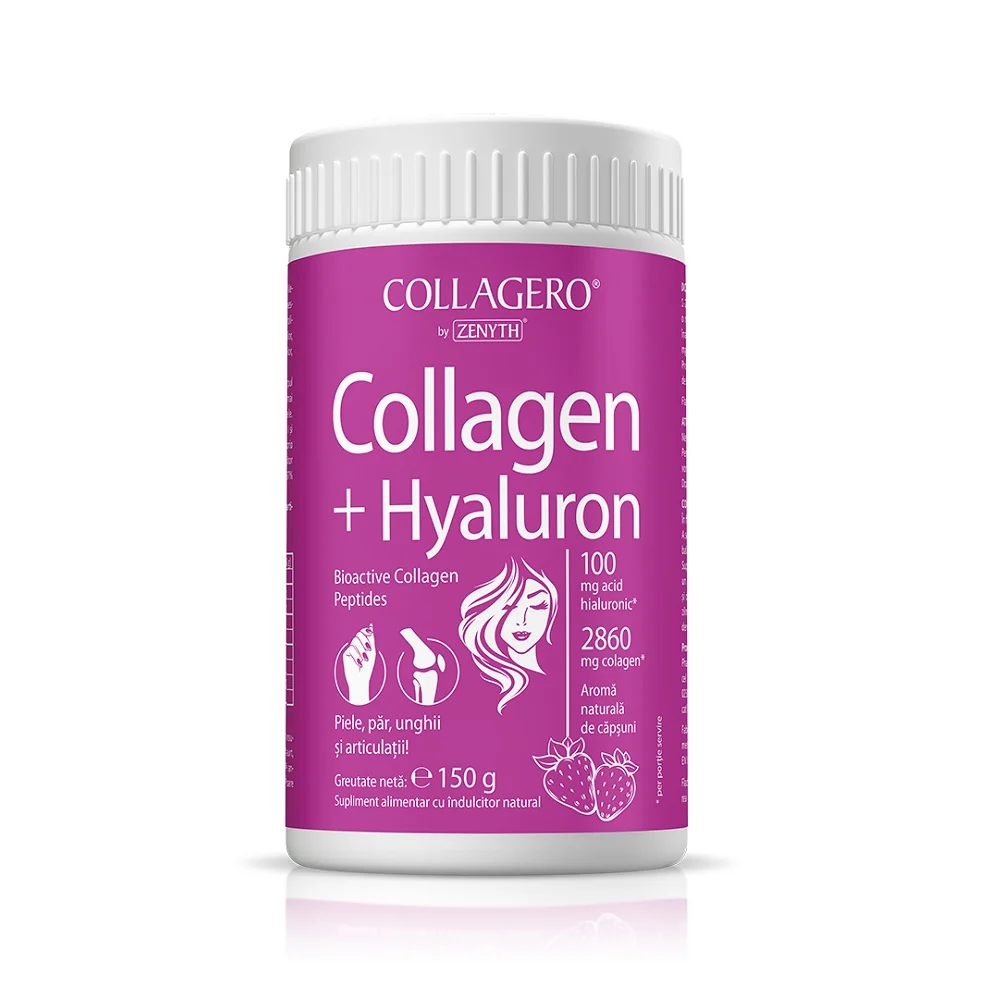 Collagen + Hyaluron Cu Aroma De Capsuni, 150g, Zenyth