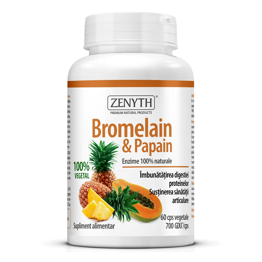 Bromelain Si Papain, 60 Capsule, Zenyth