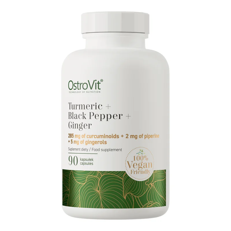 Turmeric + Ghimbir + Piper negru, 90 capsule, OstroVit