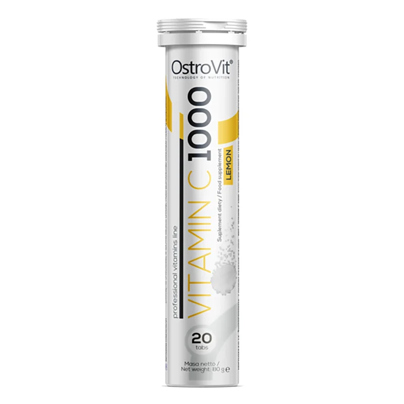 Vitamina C cu aroma de Lamaie 1000mg, 20 tablete efervescente, OstroVit