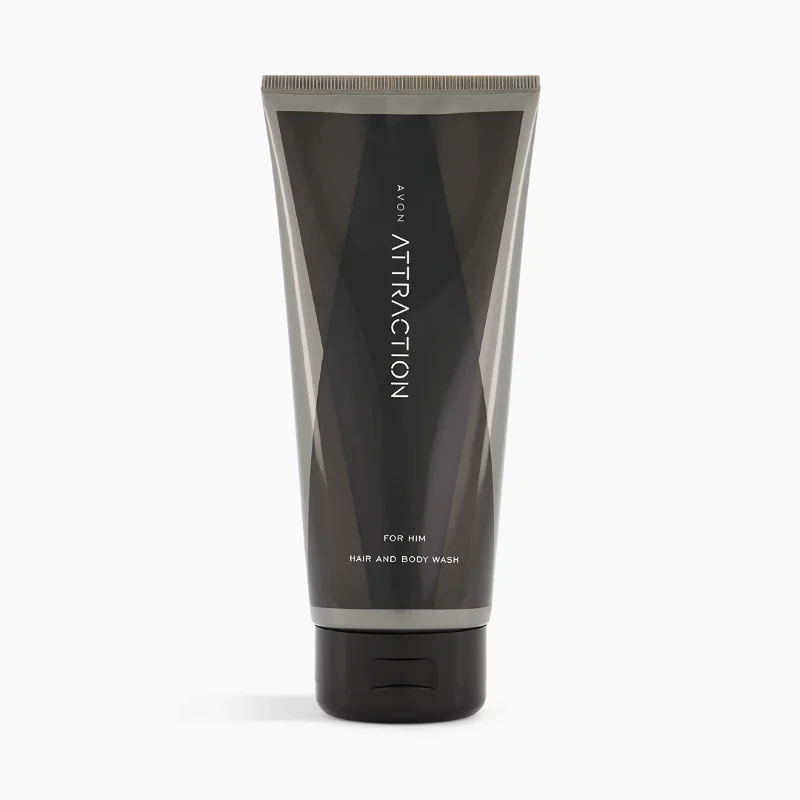 Gel de dus pentru par si corp barbati Attraction, 200ml, Avon