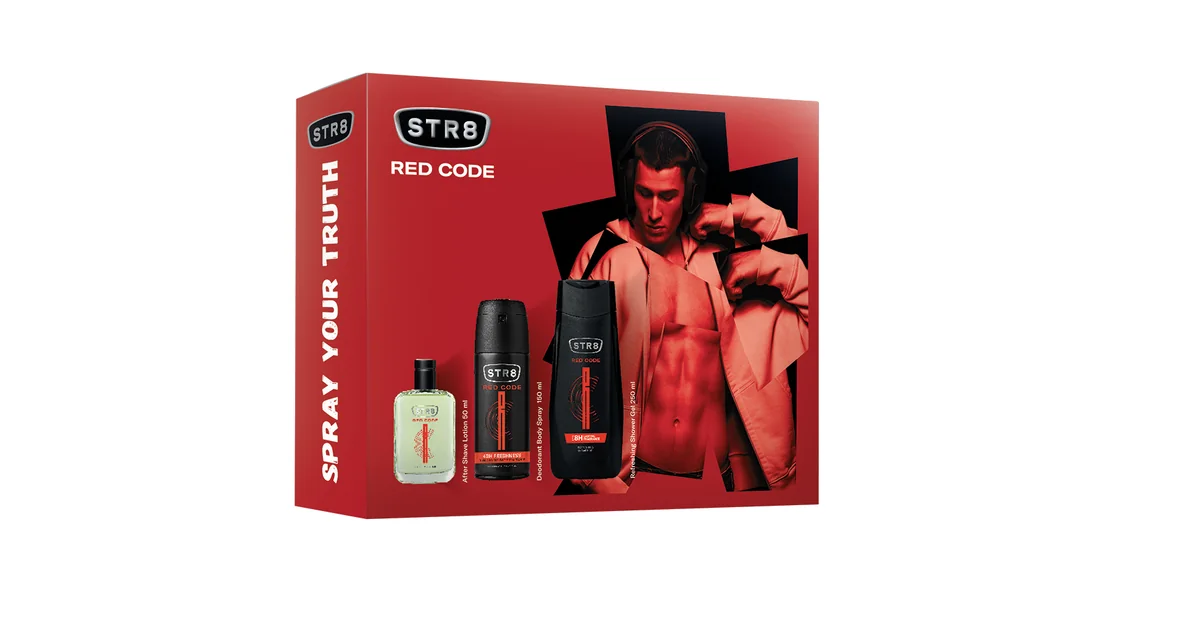 Set Red Code Lotiune dupa ras 50ml + Deodorant spray pentru corp 150ml + Gel de dus 250ml, 1 bucata, STR8
