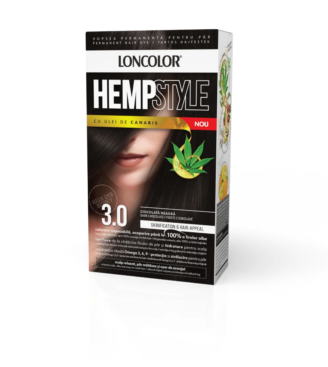 Vopsea de par permanenta HempStyle Nr. 3.0, 110ml, Loncolor