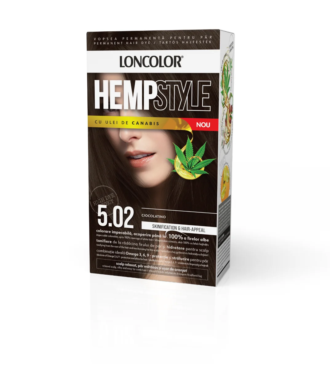 Vopsea de par permanenta HempStyle Nr. 5.02, 110ml, Loncolor