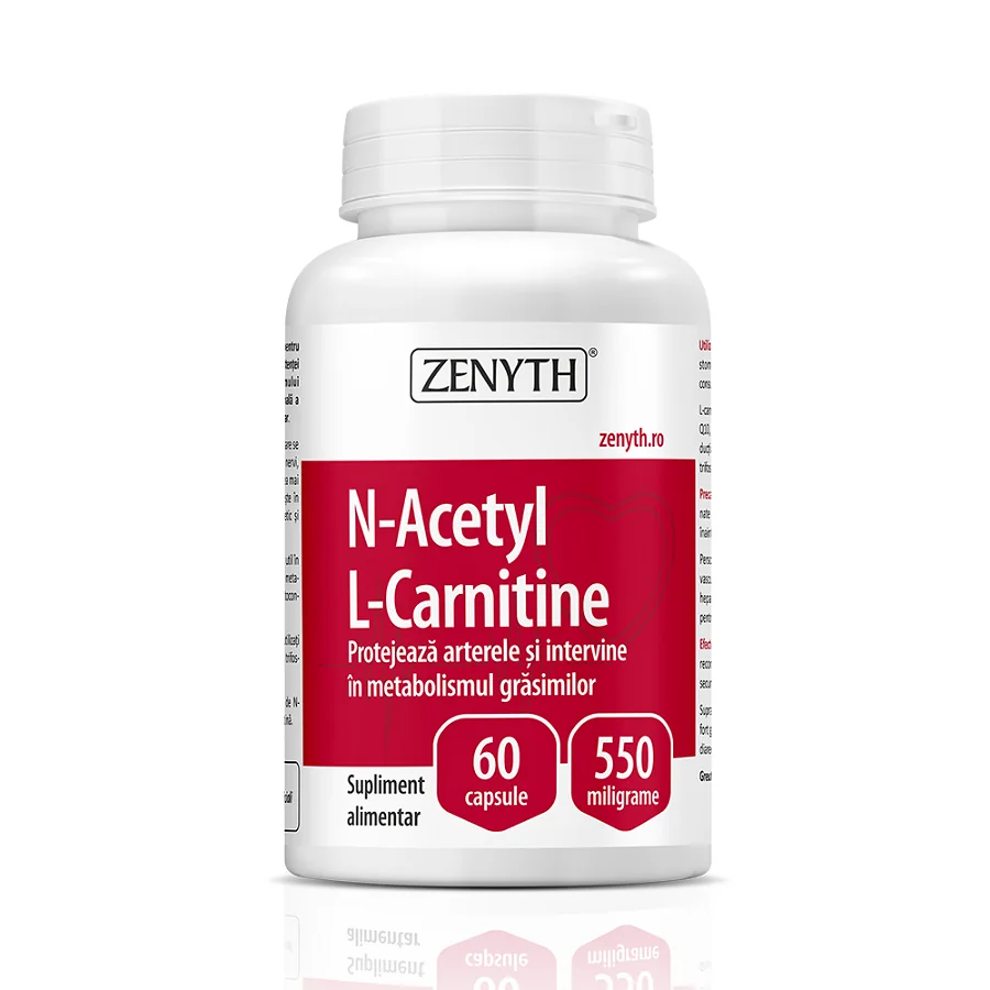 N-Acetyl L-Carnitine 550mg, 60 Capsule, Zenyth