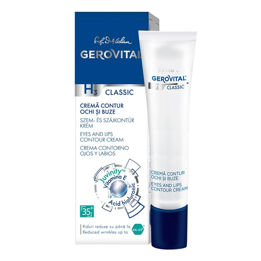 Crema Pentru Contur Ochi Si Buze H3 Classic, 15ml, Gerovital