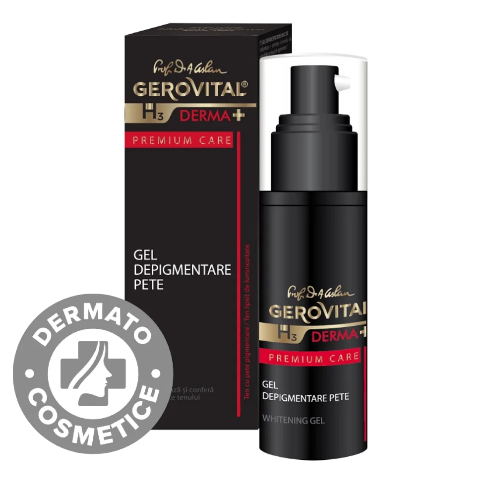Gel Depigmentare Pete H3 Derma+ Premium Care, 30ml, Gerovital