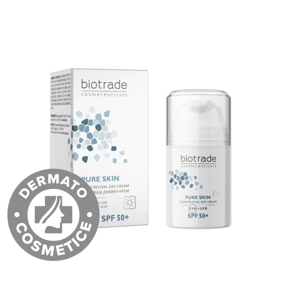 Crema Iluminatoare De Zi Cu SPF50+ Pure Skin, 50ml, Biotrade